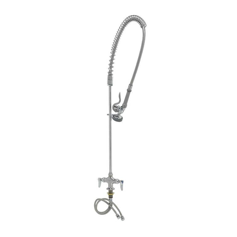 خلاط مطبخ أمريكي احترافي T&amp;S Brass USA متحرك - صنبور الخدمة الشاقة للمطاعم والفنادق