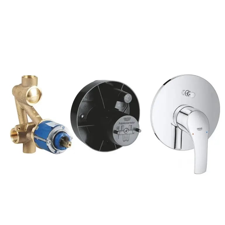 خلاط دش مخفي (مدفون) خطين كامل - كروم جروهي GROHE يوروسمارت