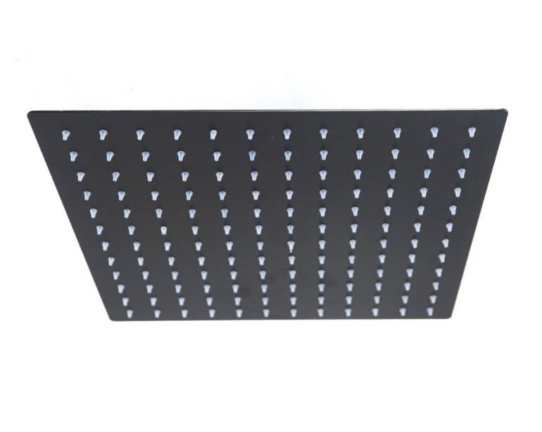 طاسة دش مطري مربعة أسود مطفي مقاس 40x40 سم - تغطية فندقية فائقة