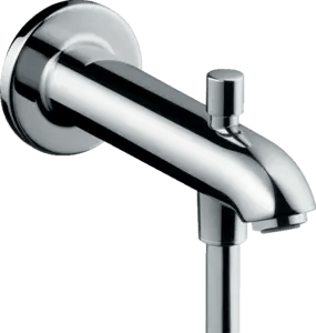 مصب بانيو جداري هانز جروهي مع محول كروم 15.2 سم | hansgrohe Bath Spout with diverter 13423000
