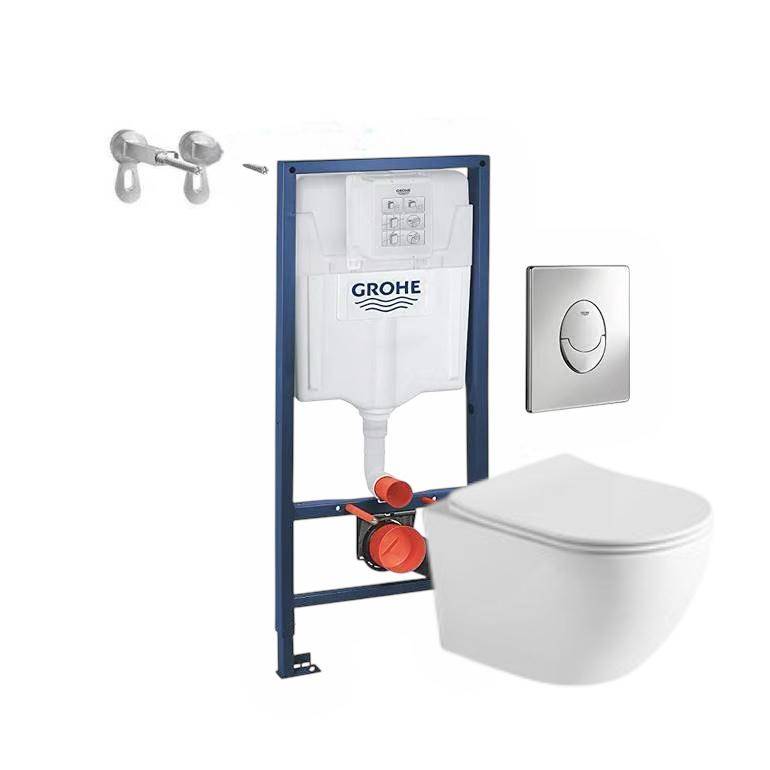 جروهي GROHE | سيفون بضغطة دائرية مع كرسي معلق Wassen - كروم