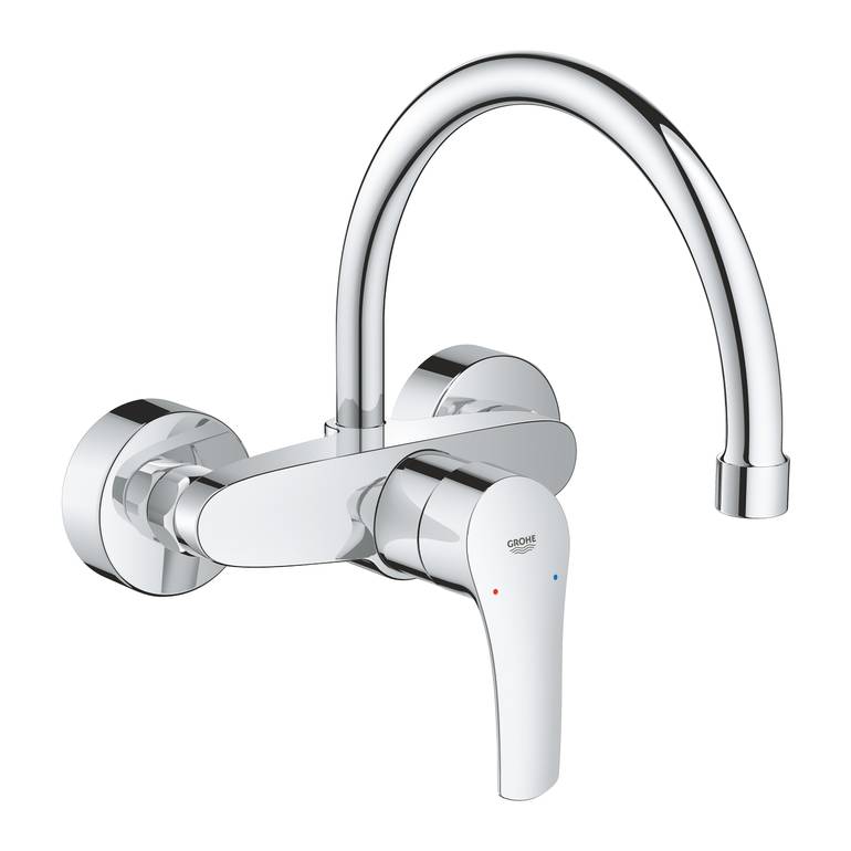 خلاط مجلى جداري جروهي GROHE Eurosmart رقبة عالية - كروم 