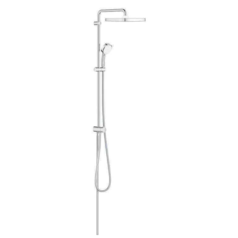مجموعة دش جروهي GROHE Tempesta 250 Cube نظام مرن طاسة وسماعة مربعة - كروم