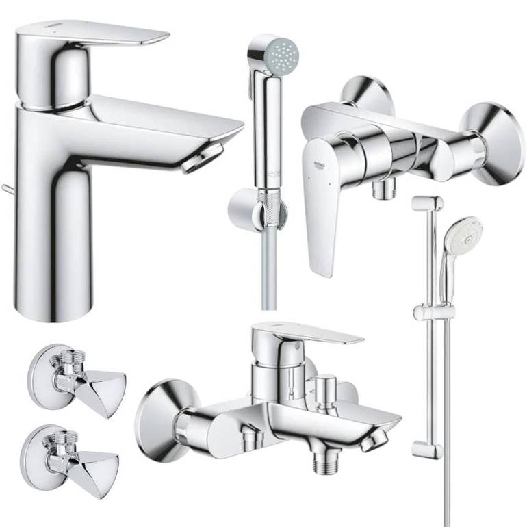 طقم خلاطات حمام متكامل ٧ قطع - كروم جروهي GROHE باو إيدج