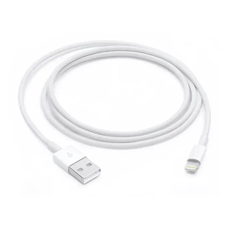ابل كيبل لايتنينج USB أصلي جلد 1 متر أبيض