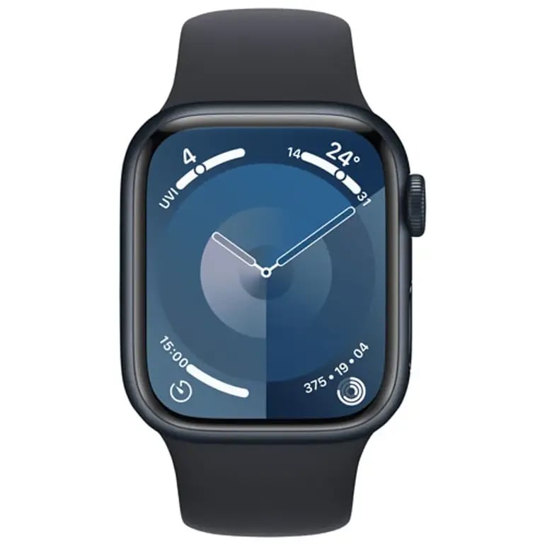 ساعة ابل 9 41 ملم GPS سوار رياضي أسود