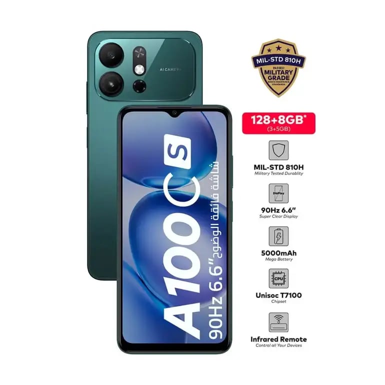 ايتل A100cs ذاكرة 128 جيجا 3+5 رام 4G أخضر
