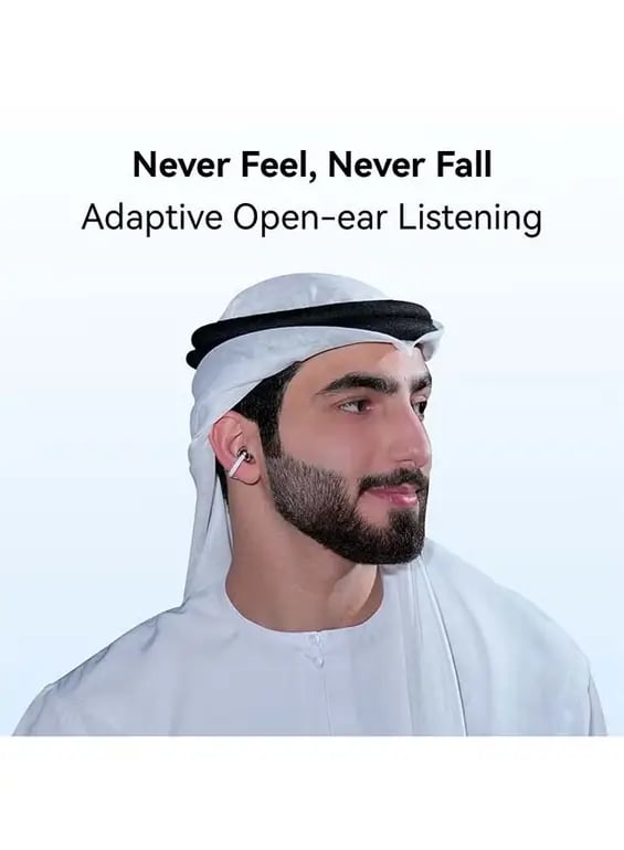 سماعة بلوتوث هواوي Free Clip 2 أسود مع خاصية عزل الضوضاء