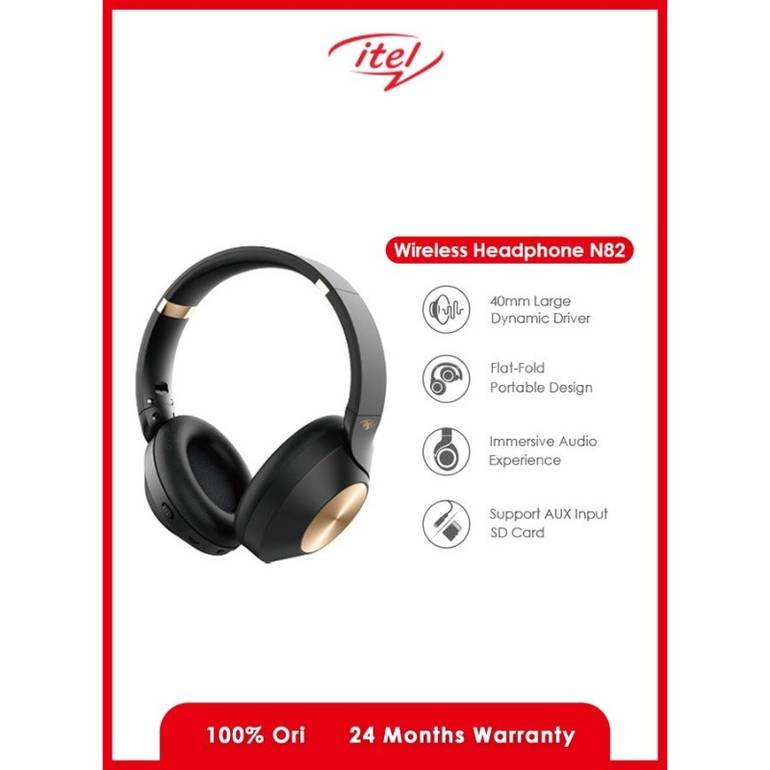 itel Headphone Wireless - Black - N82