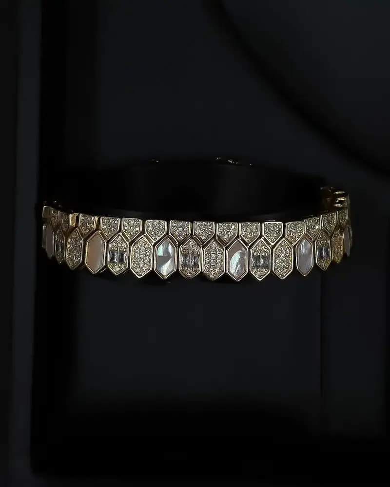 Luxury gold accessory set with a geometric design