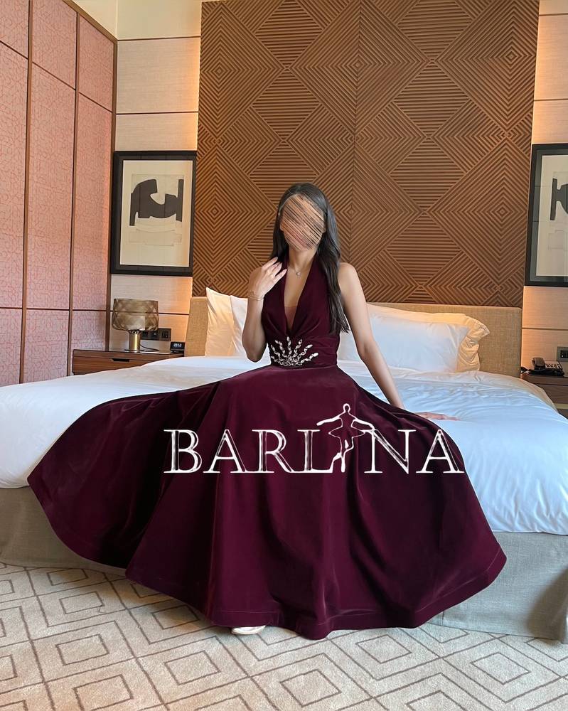 Velvet Dress with a Necktie