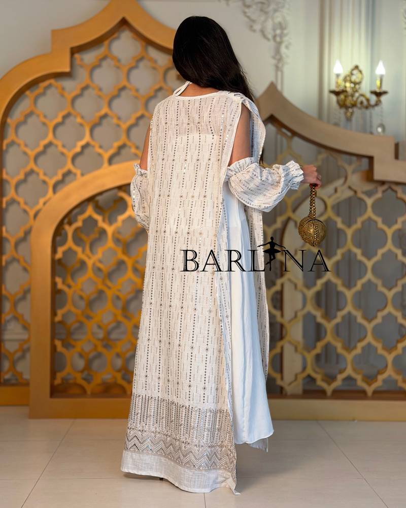 Elegant patterned jalabiya with separate sleeves