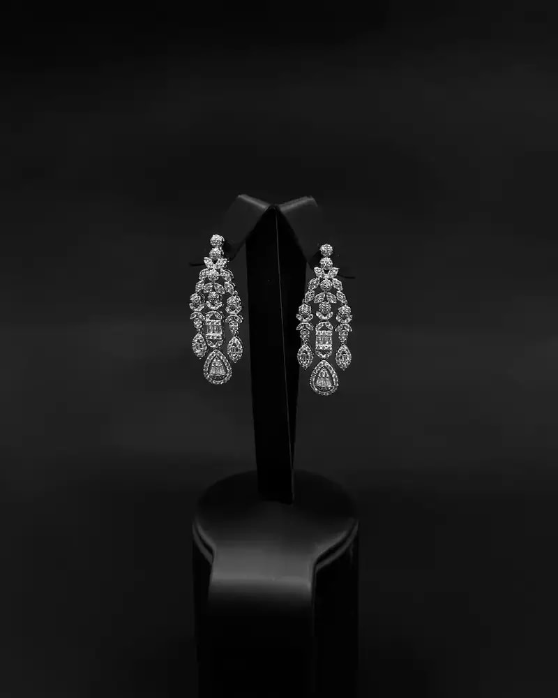 Elegant womens earrings with harmonious intricate details