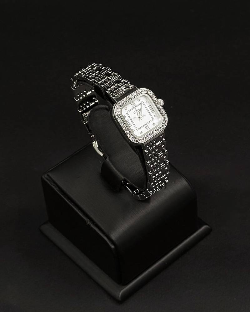 Classic women's wristwatch with a square frame