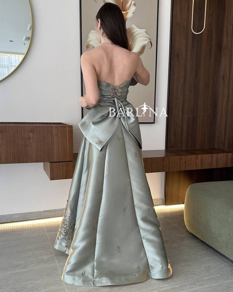 Green dress with a wide skirt design