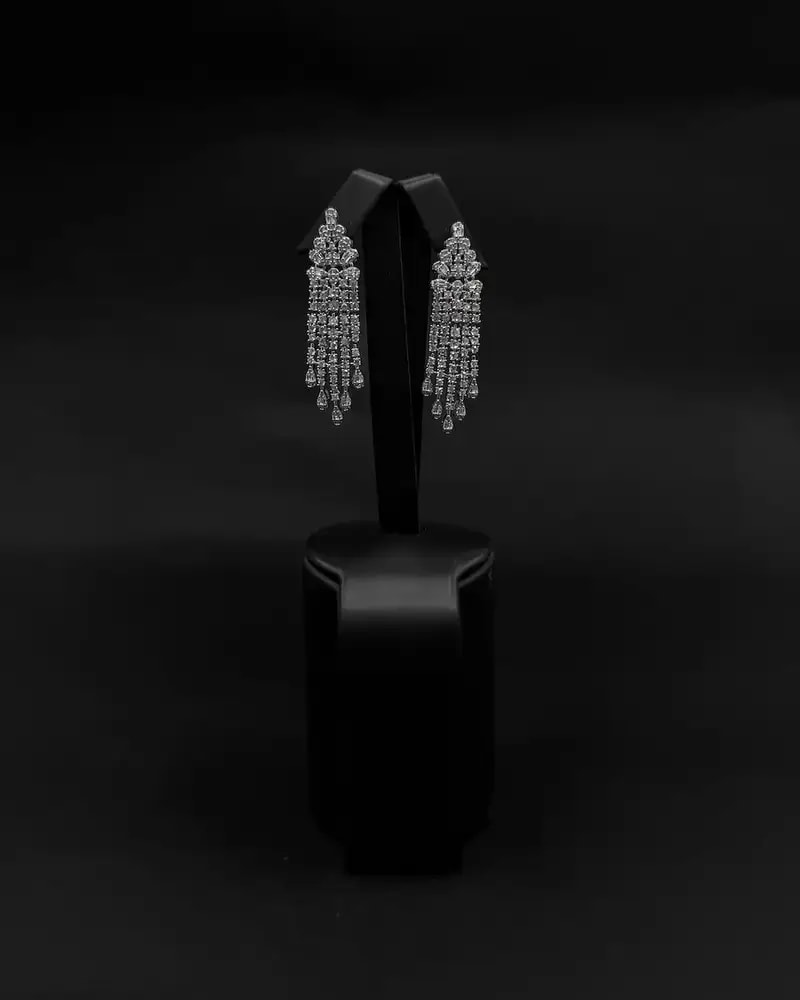 Long multi-layered drop earrings