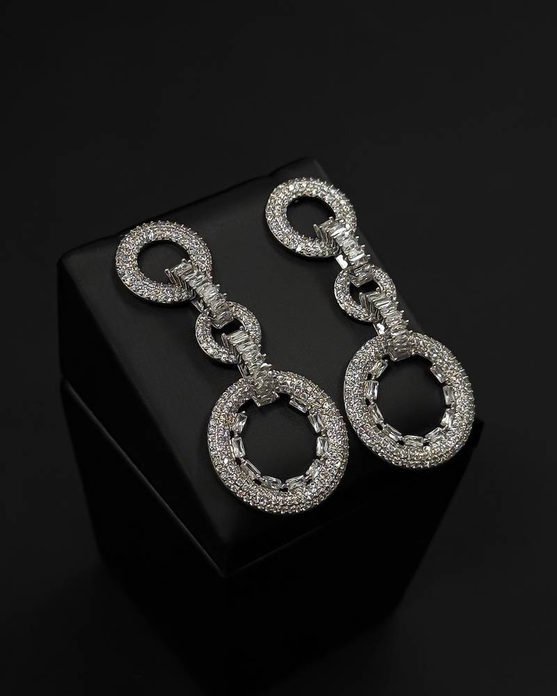 Women's diamond-effect hoop earrings