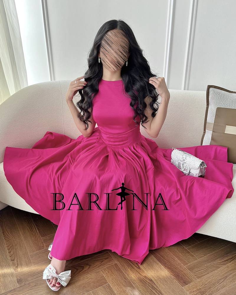 Fuschia Midi dress with corset design