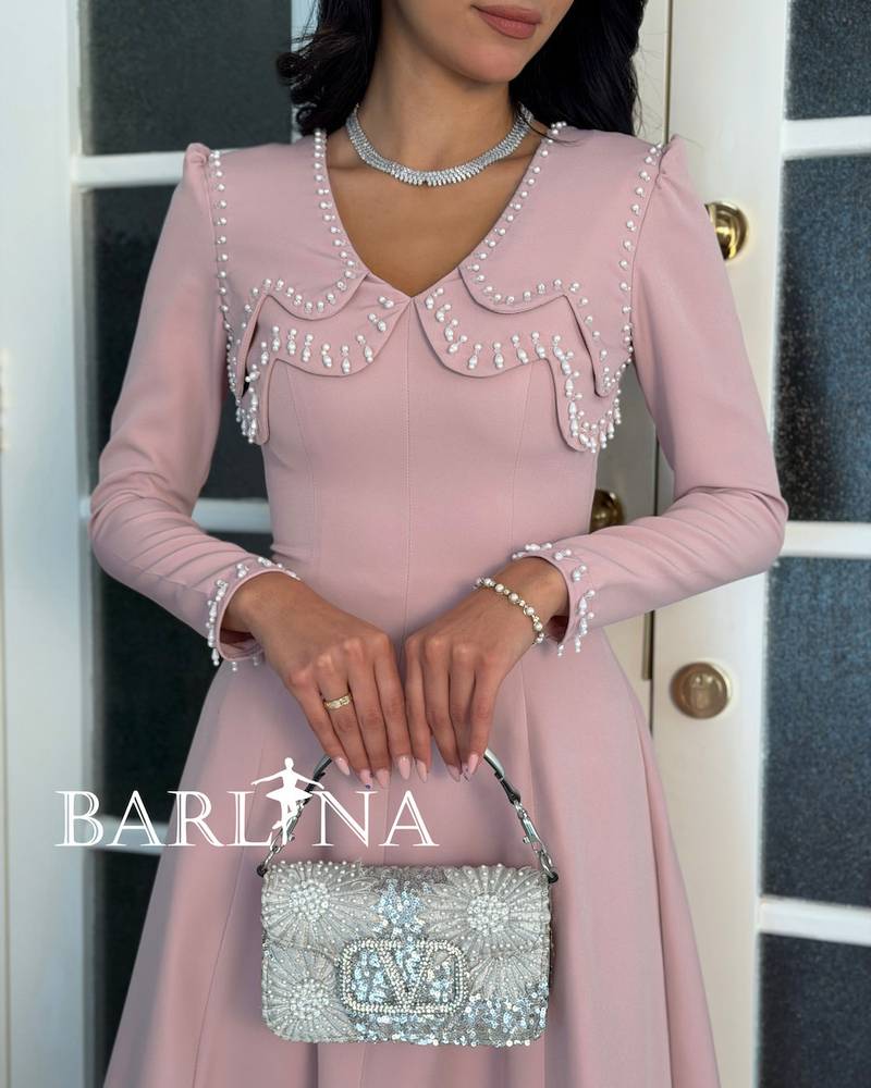 Soft pink midi dress