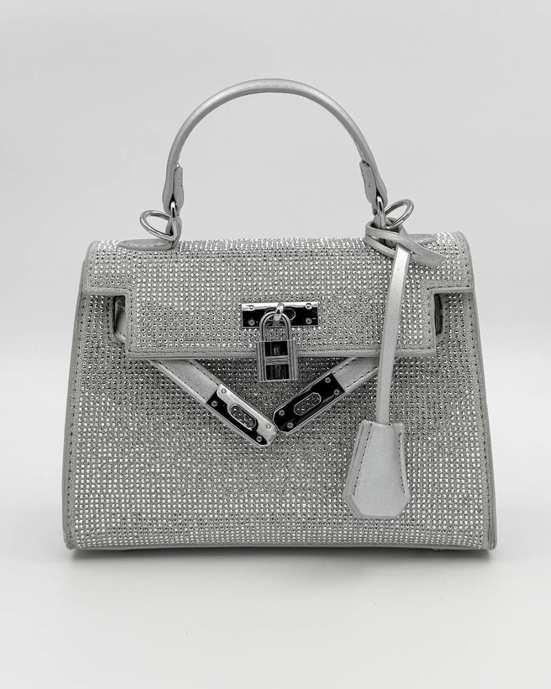 Luxury studded bag with front closure