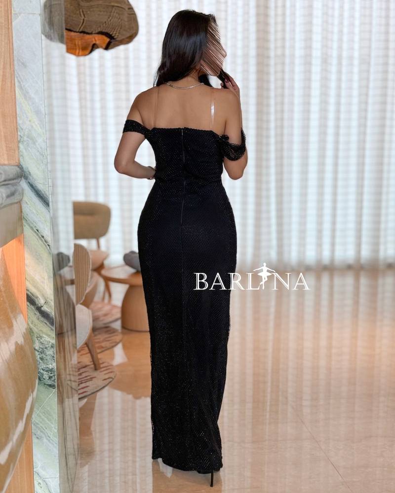 black tight dress with mesh fabric