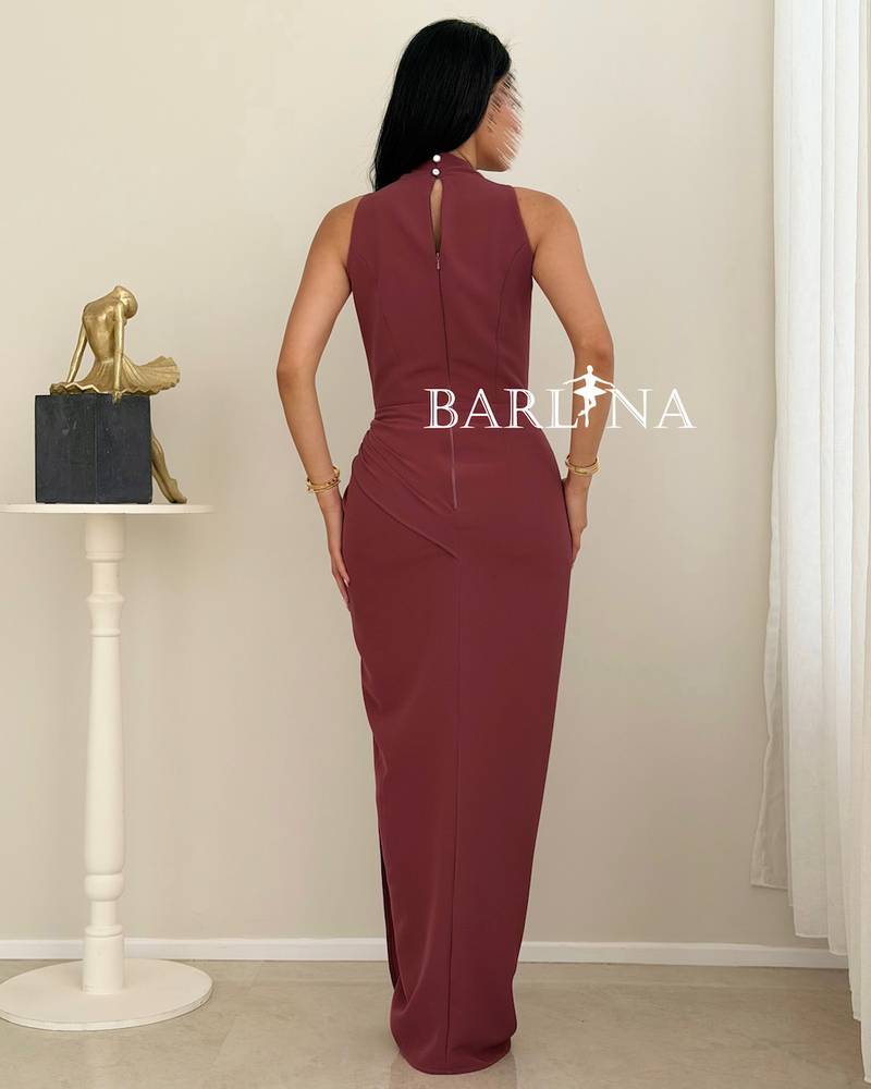 Soft long dress with a side wrap cut