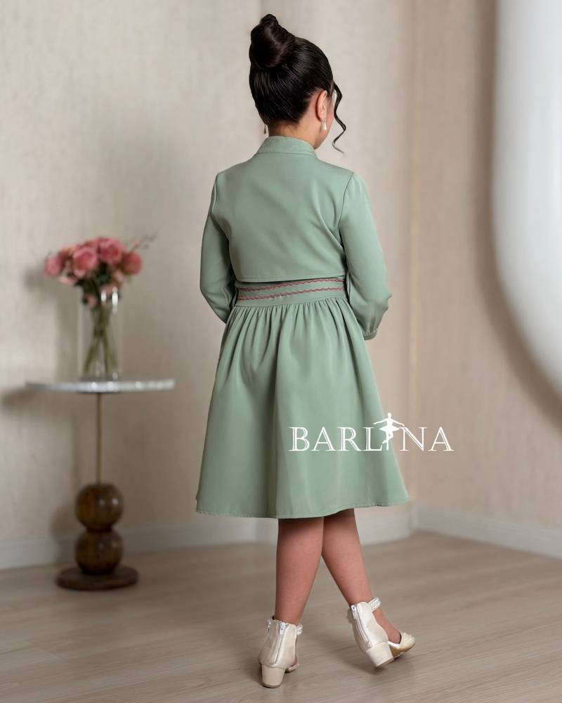 Girls' dark Tiffany dress with front zipper