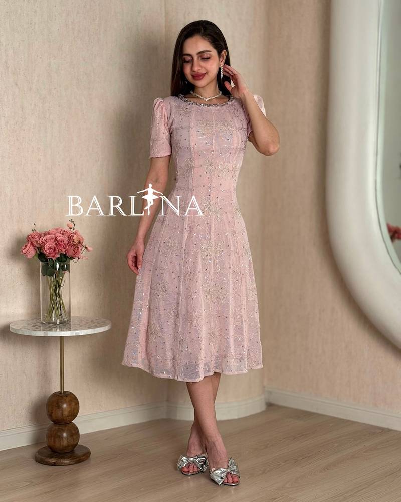 A soft and elegant dress embroidered with sequins