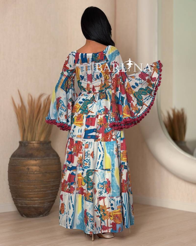 Summer dress with random prints