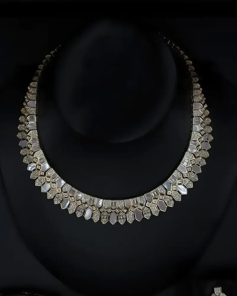 Luxury gold accessory set with a geometric design