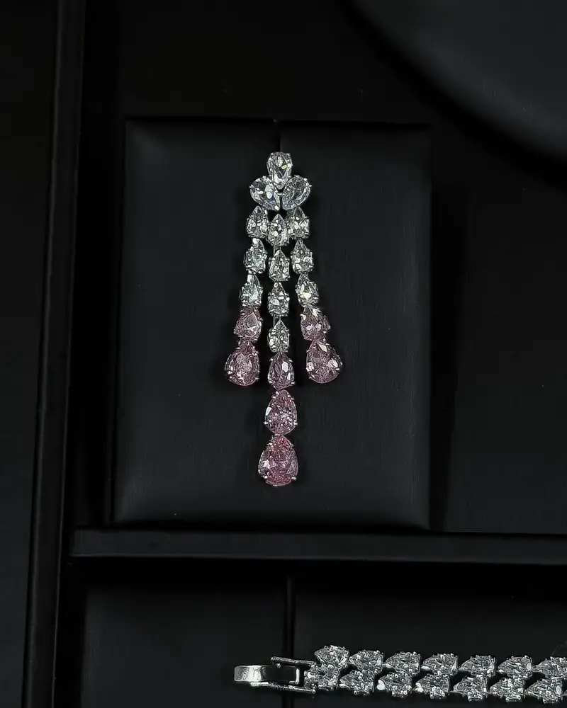 An accessory set adorned with elegant crystals and stones
