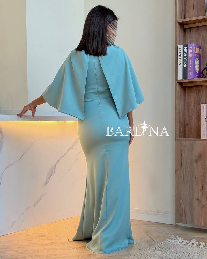 Tiffany dress with wide cape sleeves