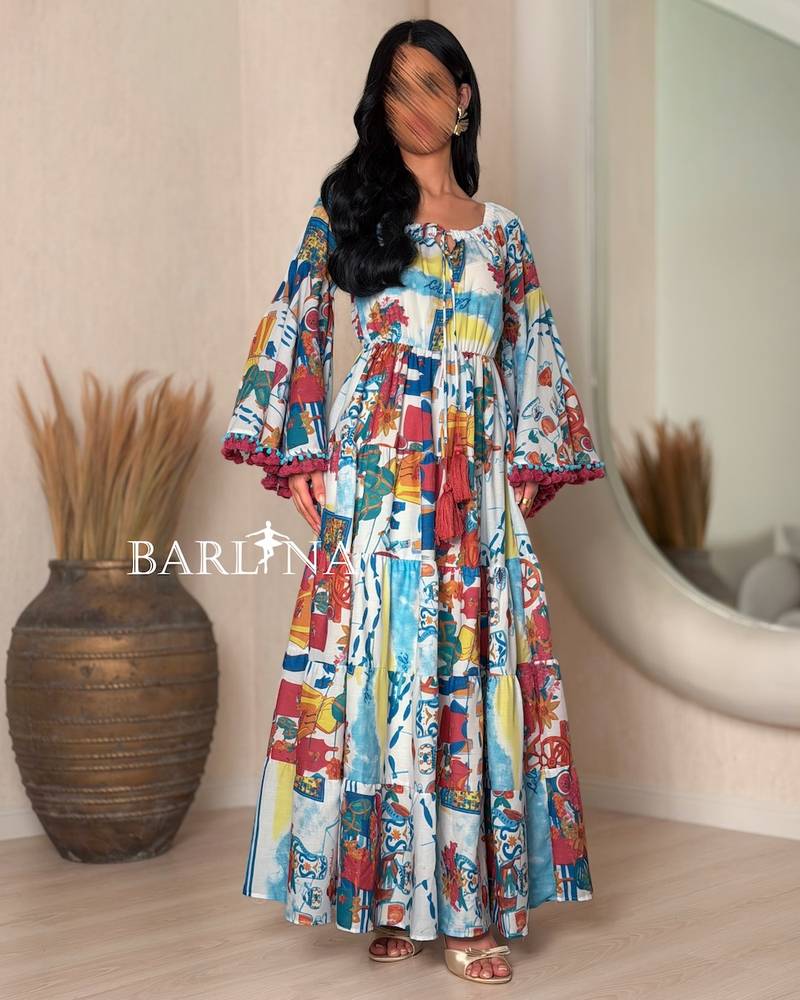 Summer dress with random prints
