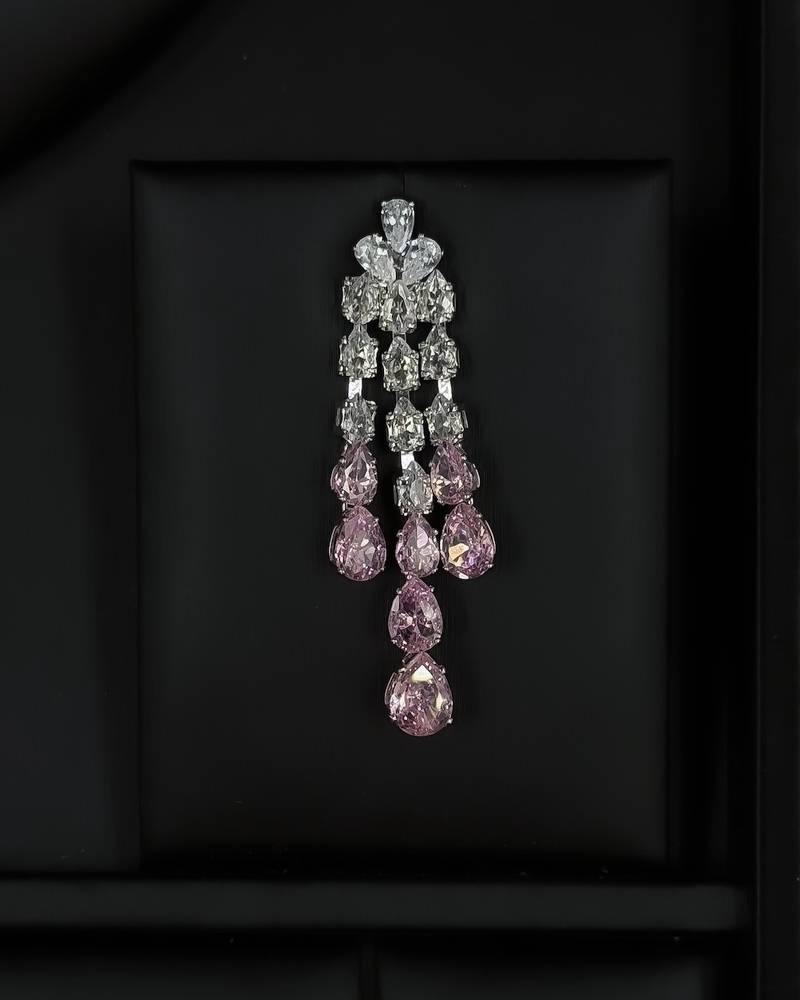 Modern accessory set with an open purple necklace