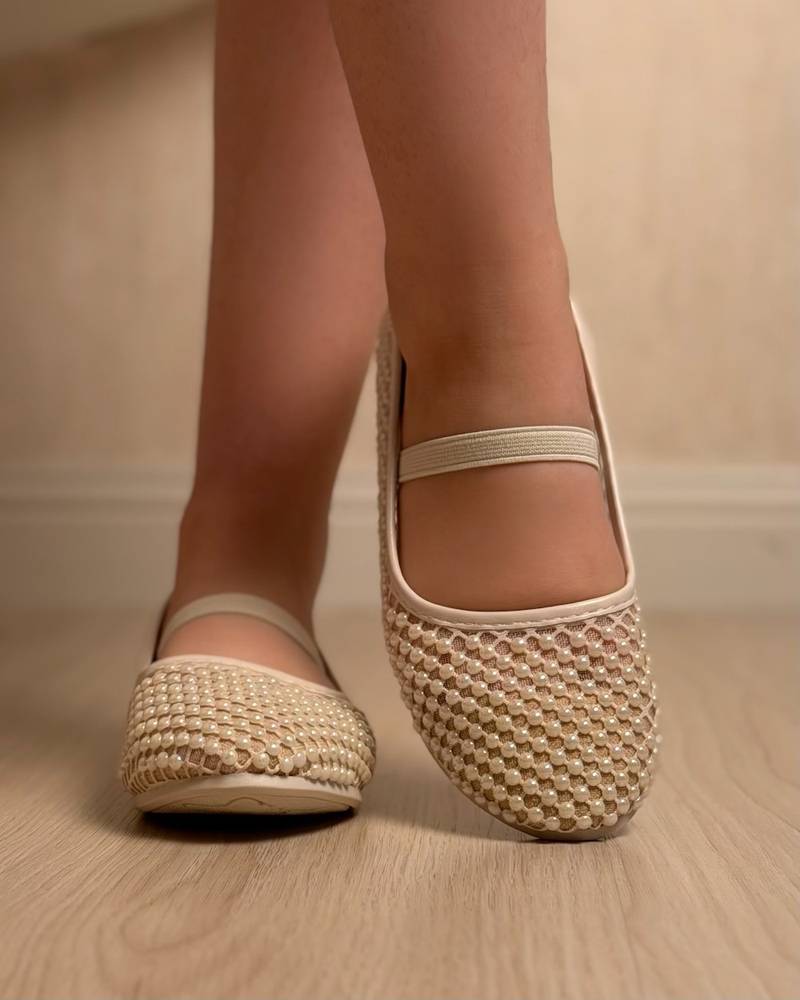 Stylish girls' shoes decorated with beads