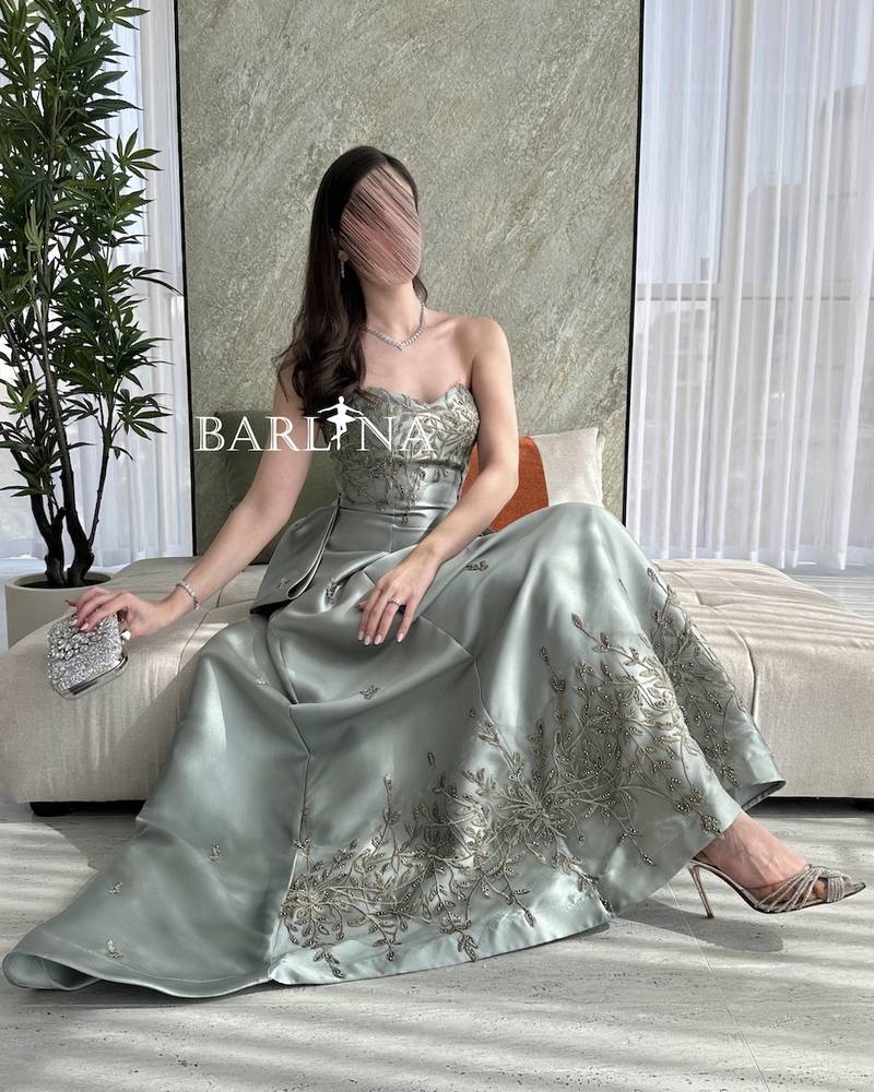 Green dress with a wide skirt design