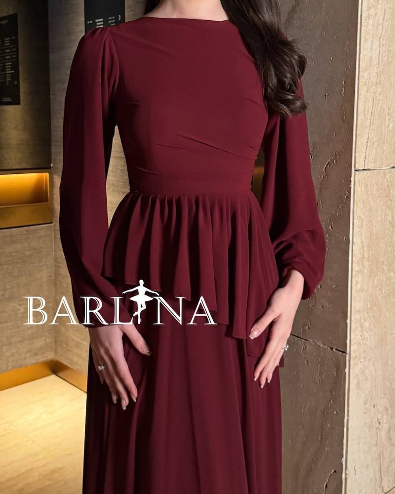 Burgundy dress with soft layered side detail