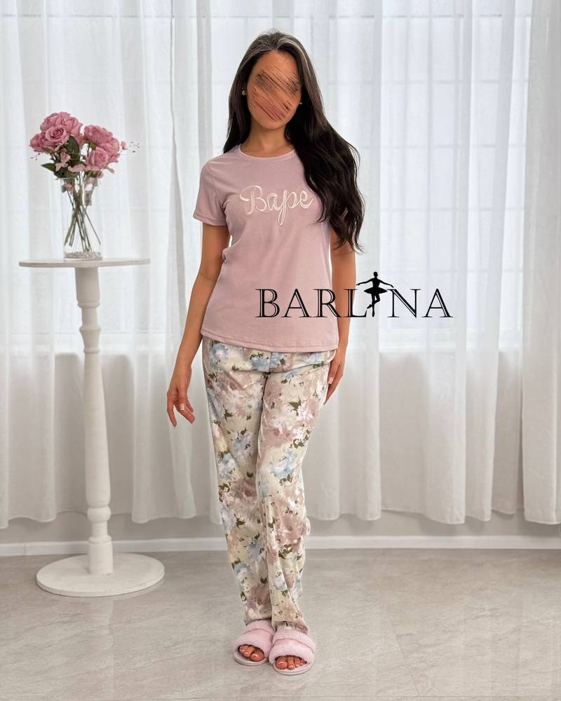 Stylish pajamas with floral pants