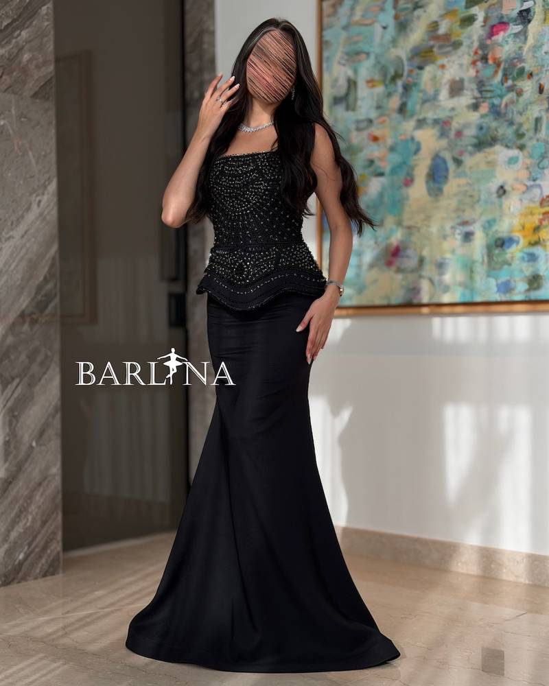 Black dress with a top decorated with crystals