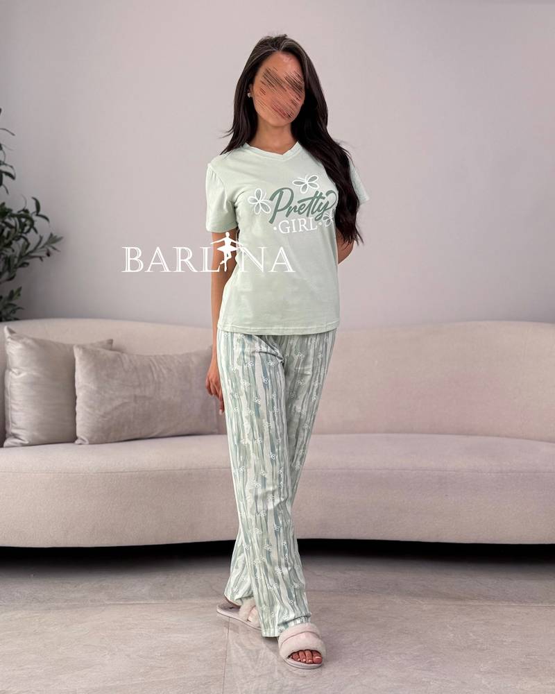 Stylish pajamas with striped pants