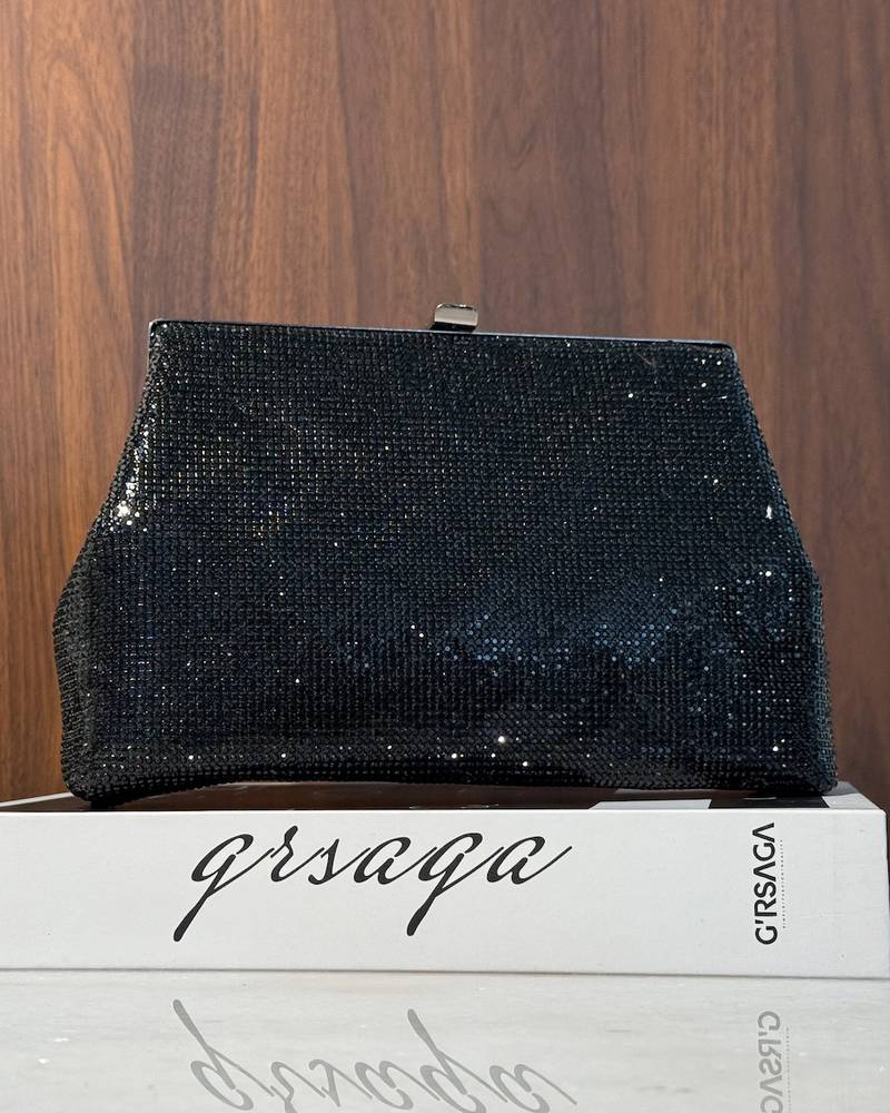 Fully studded clutch bag