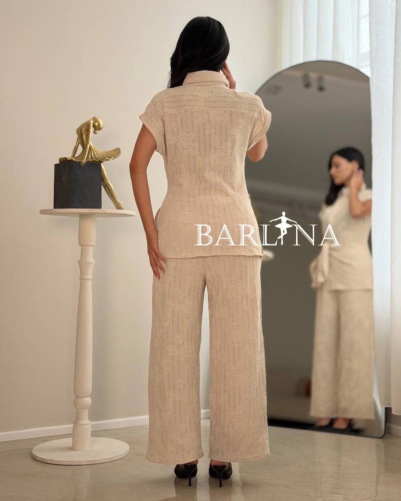 A soft and elegant lace pajama set