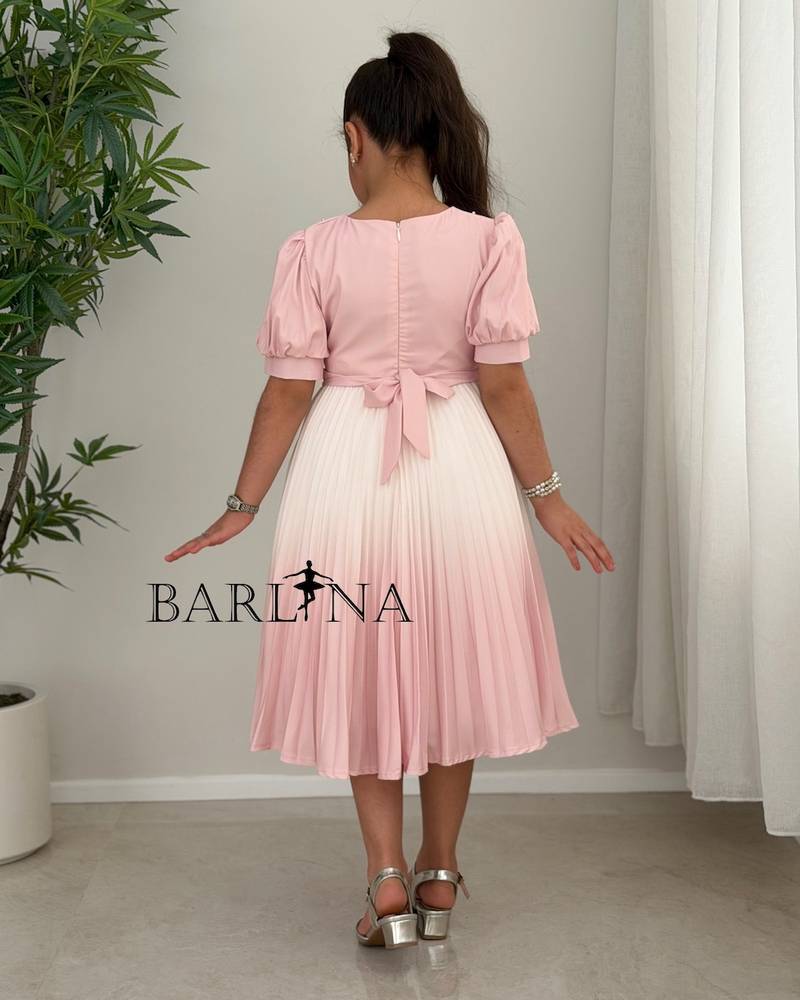 Girls' ombre pleated dress