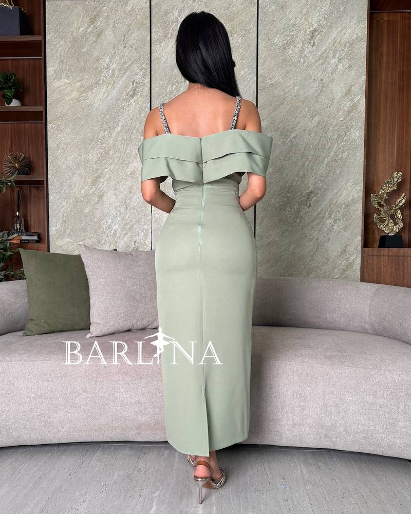 Light green dress with colorful straps