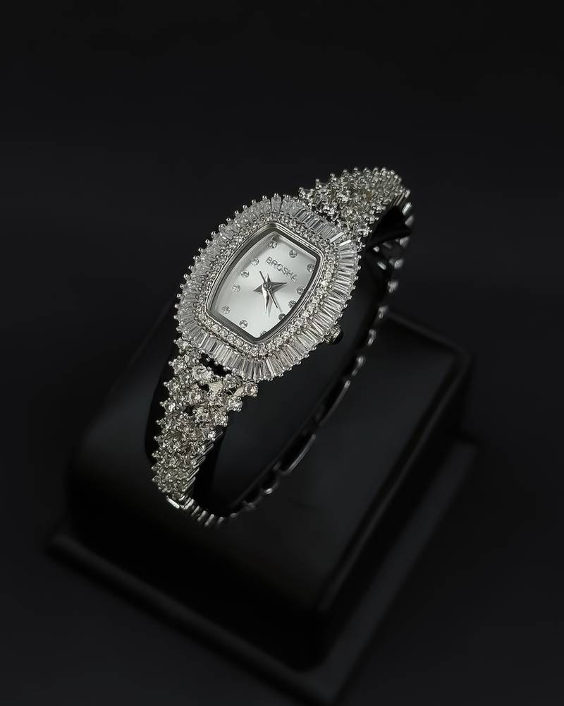 Crystal bracelet evening watch