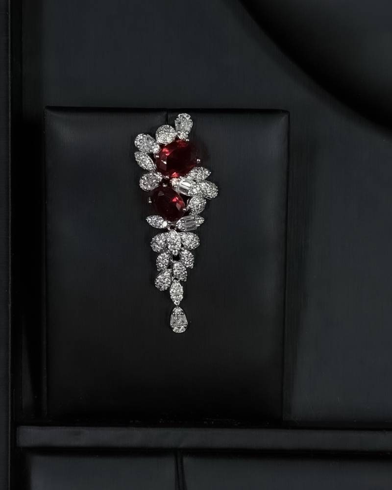 Elegant accessory set adorned with red stones