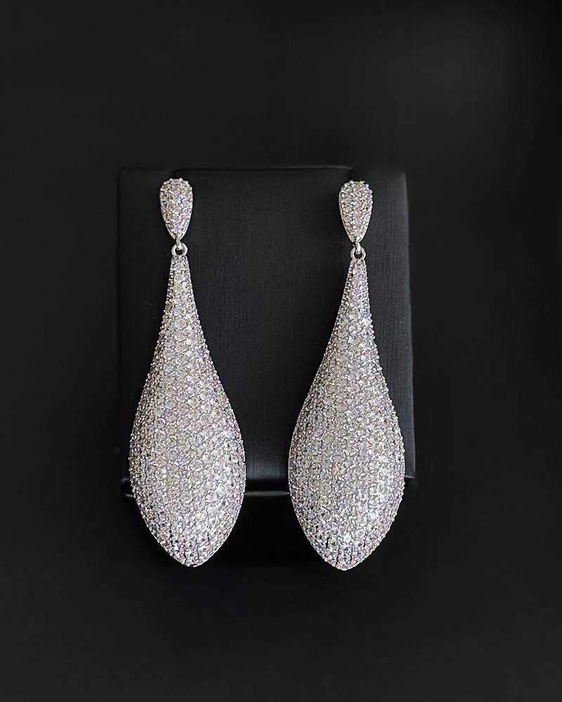 Long water drop earrings
