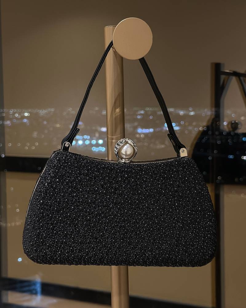 Pearl-embellished evening bag
