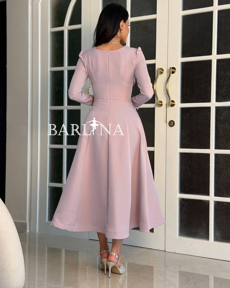 Soft pink midi dress