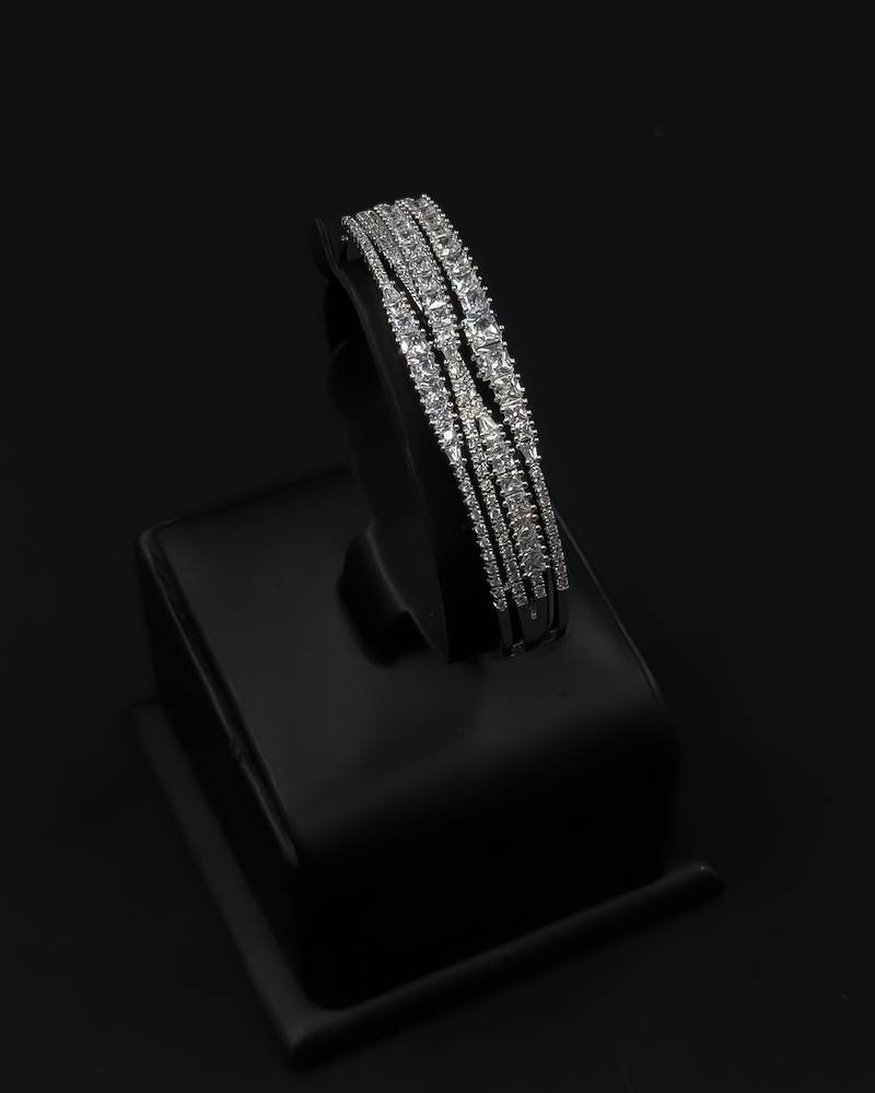 Multi-layered zircon bracelet and ring